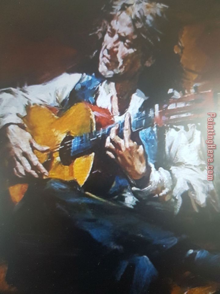 Flamenco Guitar painting - Andrew Atroshenko Flamenco Guitar art painting